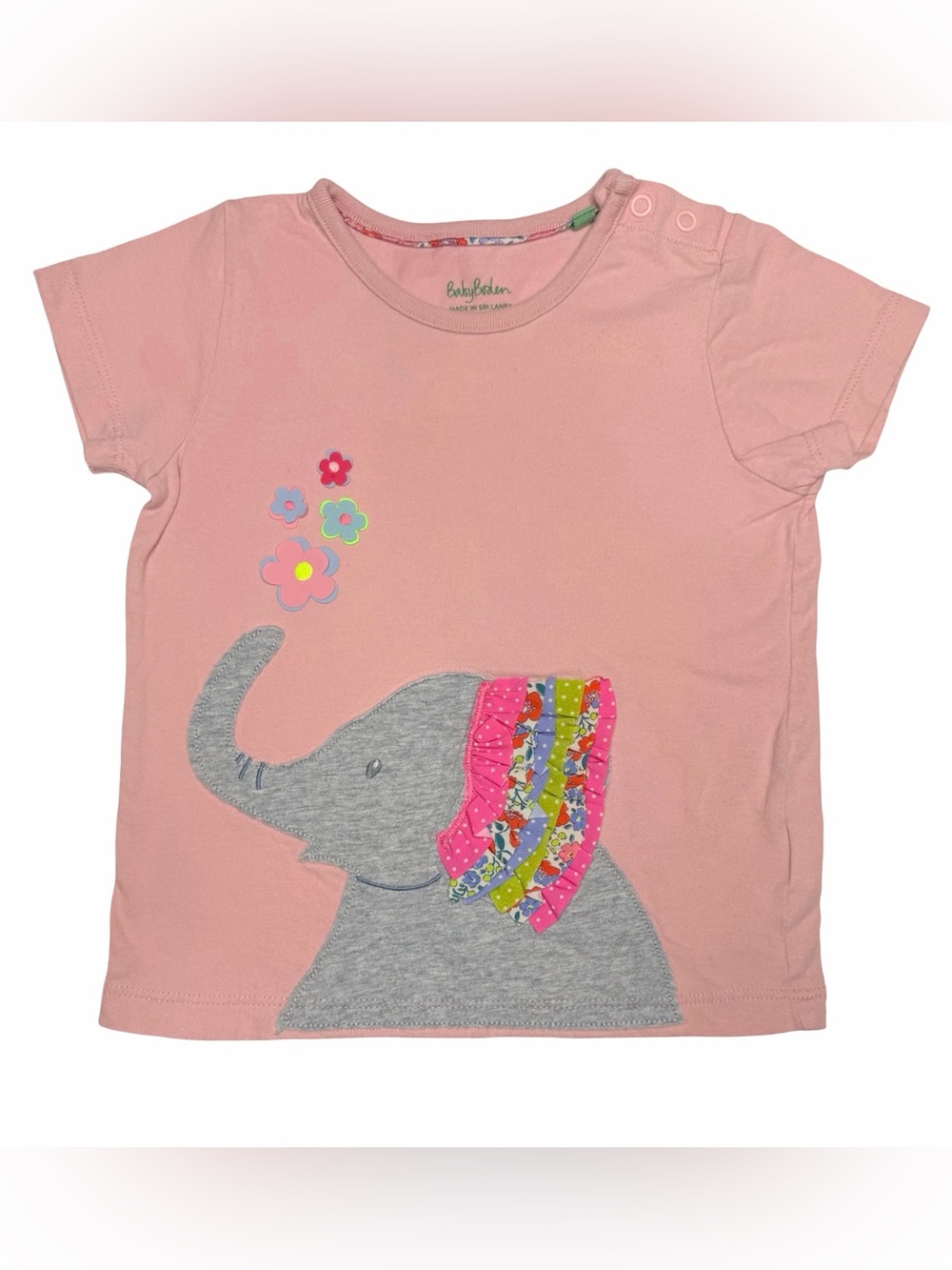 Baby Boden Elephant Appliqué Tee